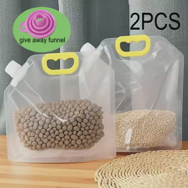 Reusable Pet Food Storage Bags with Funnel
